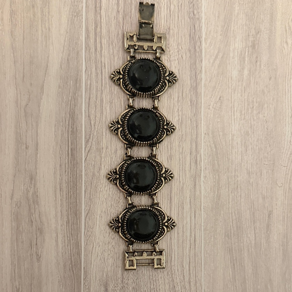 Black and Silver Colored Costume Bracelet Not Real Silver